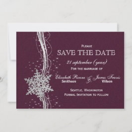 Wintereinladungen Fuchsia und Silber Save The Date