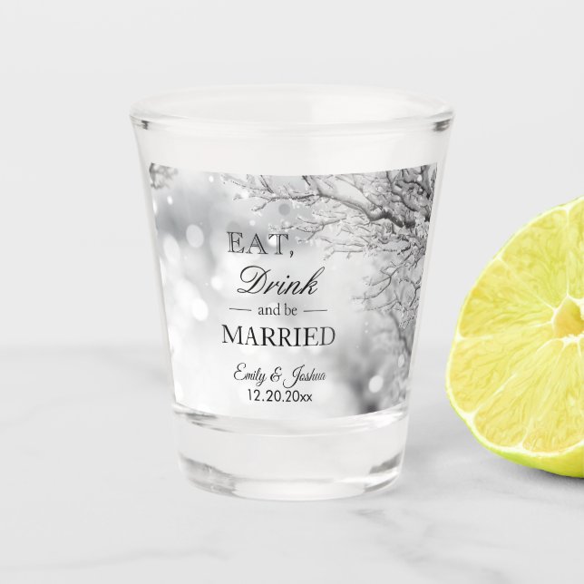 Wintereis | Essen Drink Verheiratet Hochzeit sein Schnapsglas (Vorderseite)