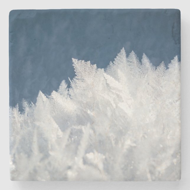 Wintereiskristalle Steinuntersetzer (Vorderseite)