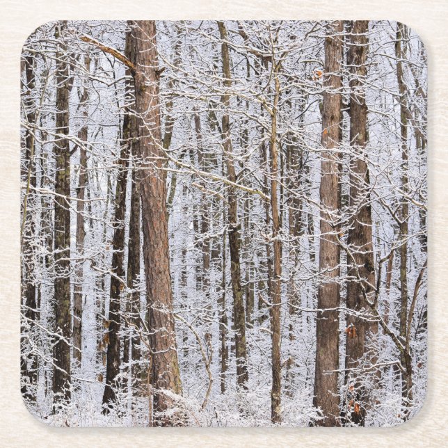 Wintereissturm im Wald Rechteckiger Pappuntersetzer (Vorderseite)