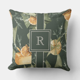 Wintereleganz: Watercolor-Reversible Monogramm Kissen