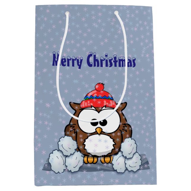 Wintereule Mittlere Geschenktüte (Vorderseite)