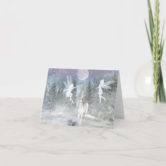 Winterfantasie Siluette Note Card Karte (Vorderseite)