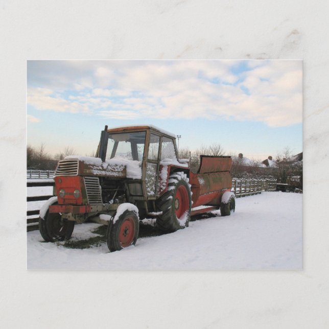 Winterfarm im Schnee Postkarte (Vorderseite)