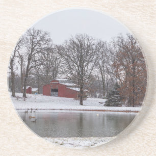 Winterfarm Pano Getränkeuntersetzer