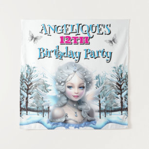 Winterfee-Partydekoration Mädchen Geburtstag Wandteppich