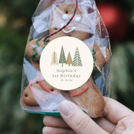 Winterfeier Runder Aufkleber