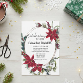 Winterfeier Weihnachten in Poinsettia Einladung