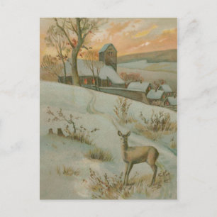 Winterfeld Hirschkirchenschnee Postkarte