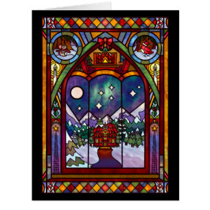 Winterfenster-Weihnachtskarte