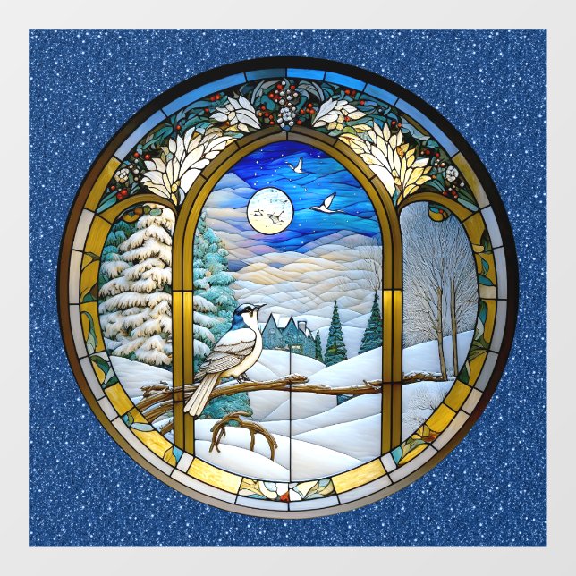 Winterfensterklammer Fensteraufkleber (Blatt)