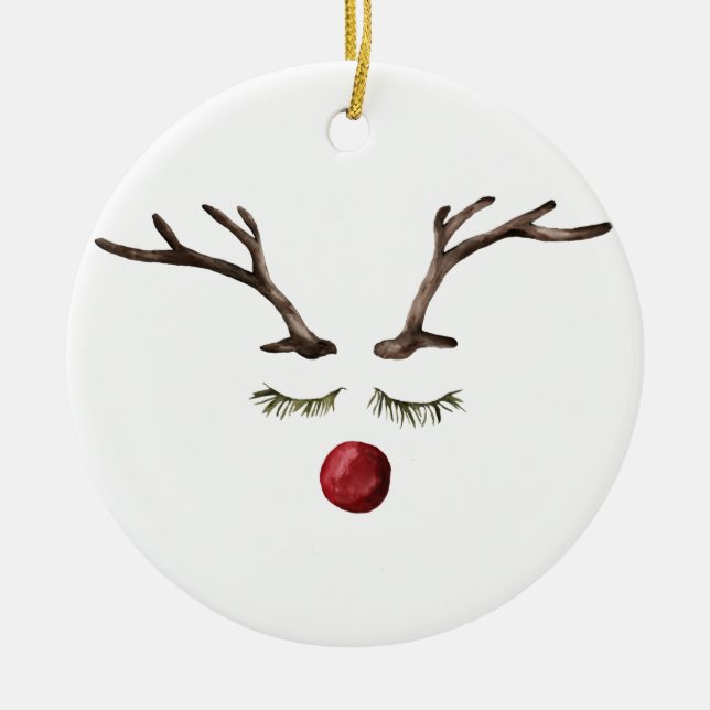 Winterferien Rudolph Keramik Ornament (Vorne)