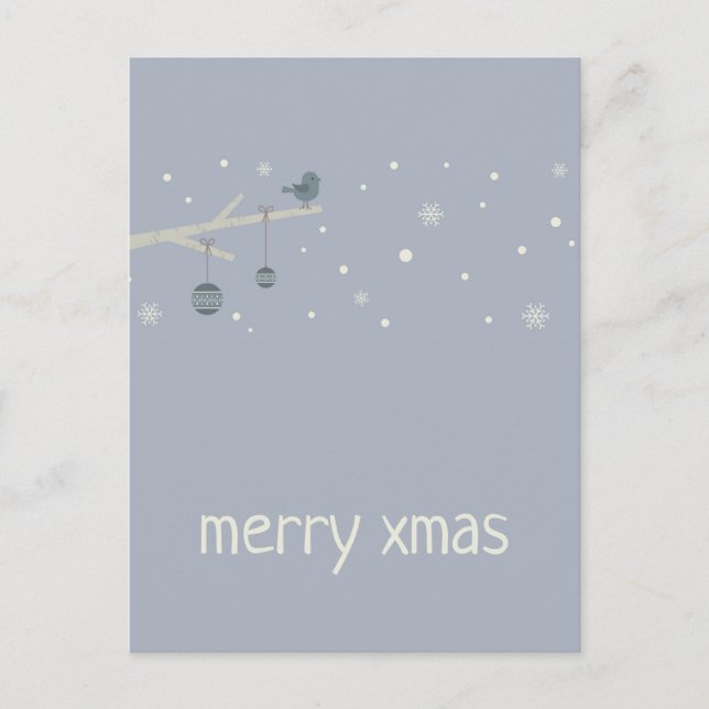 Winterferien Waldrobinvögel Cartoon Postkarte (Vorderseite)