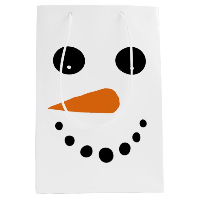 Winterfest niedlicher Schneemann Mittlere Geschenktüte (Vorderseite)