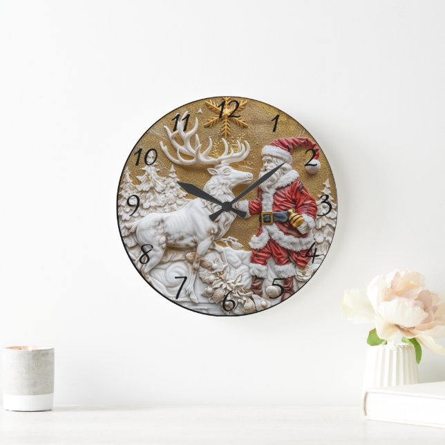 Winterfest und Rentierfeier Große Wanduhr (Zuhause)