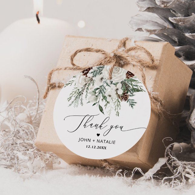 Winterfestes Blattwerk bei Hochzeiten Geschenkanhänger (Von Creator hochgeladen)