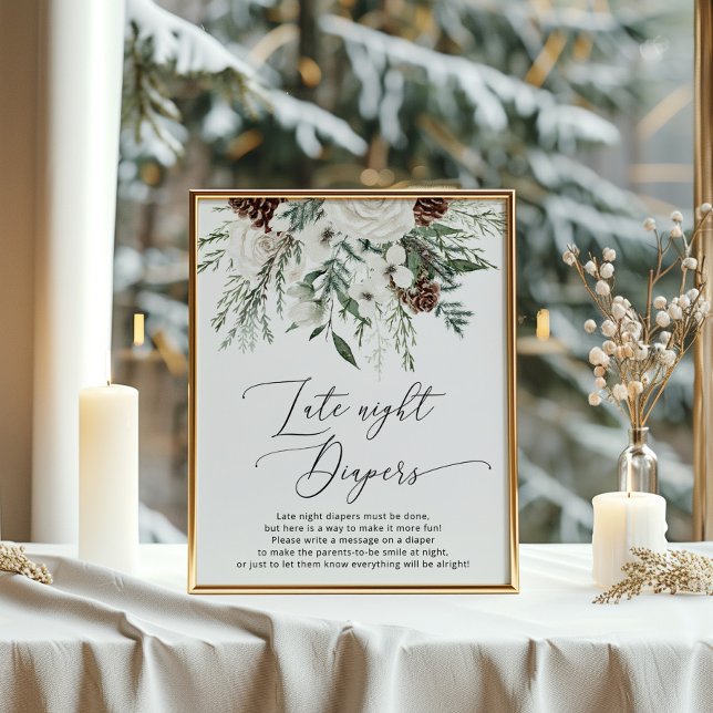 Winterfestes Blattwerk Späte Nacht Windeln Spiel Poster (Von Creator hochgeladen)