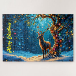 Winterfestliche niedliche Hirsche Weihnachtswald