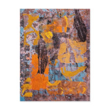 Winterfeuer, Collage, Gel Print Abstrakt