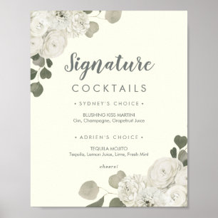 Winterflorales Elfenbein Signature-Cocktails-Sch Poster