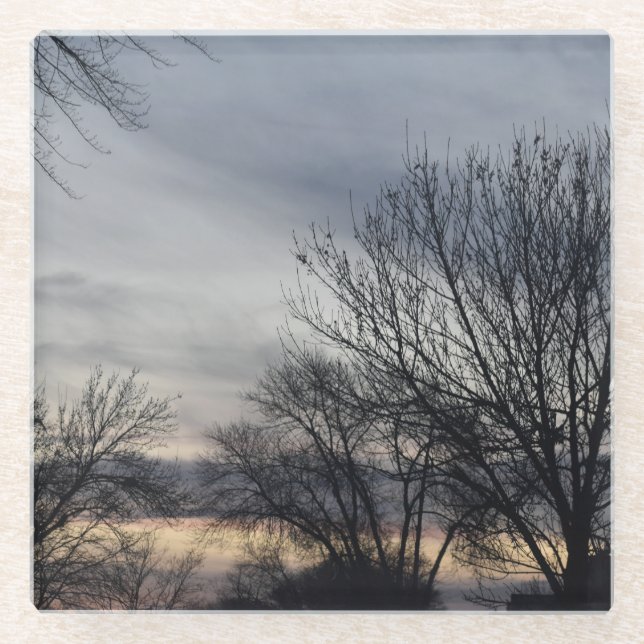 Winterflüstern Glasuntersetzer (Vorderseite)