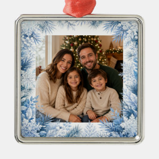 Winterfoto Rahmen mit Frost Ornament Aus Metall