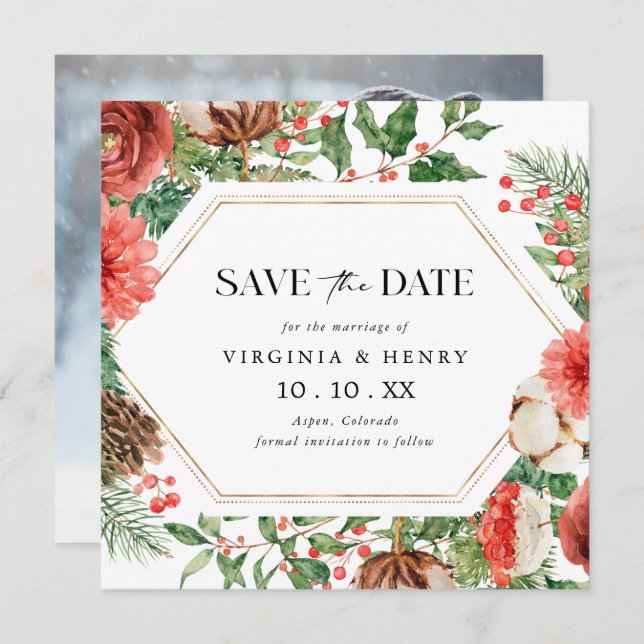 WinterFoto Save The Date (Vorne/Hinten)