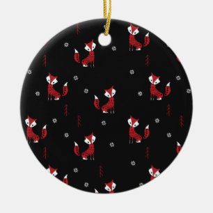 WinterFox Keramik Ornament