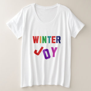 Winterfreude - Gemütliche, bunte Briefe Große Größe T-Shirt
