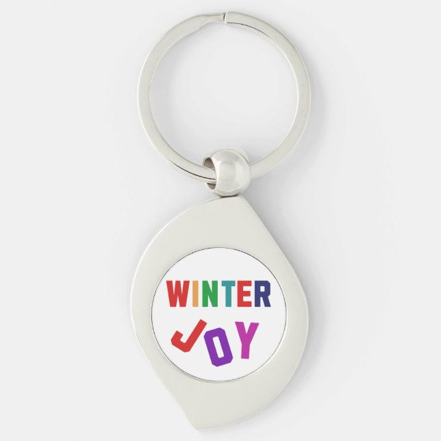 Winterfreude - Gemütliche, bunte Briefe Schlüsselanhänger (Vorderseite)