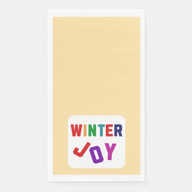 Winterfreude - Gemütliche, bunte Briefe Serviette (Vorderseite)