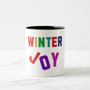 Winterfreude - Gemütliche, bunte Briefe Zweifarbige Tasse