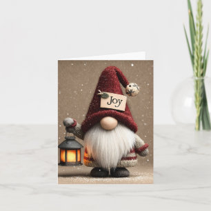 WINTERFREUDE: Süßer gestrickter Weihnachts-Gnom Feiertagskarte