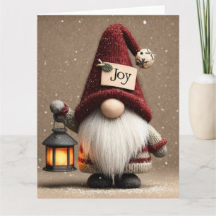WINTERFREUDE: Süßer gestrickter Weihnachts-Gnom Karte