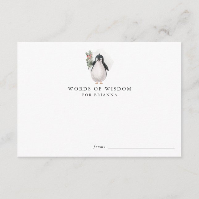 Winterfreunde | Christmas Baby Shower Advice Card Begleitkarte (Vorderseite)