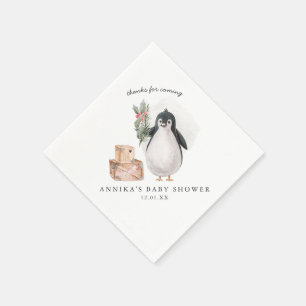 Winterfreunde   Pinguine und Polarbären Serviette