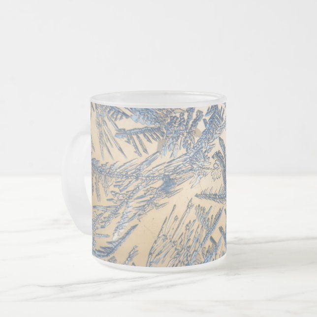 Winterfrosteis Silber Gold Mattglastasse (Vorderseite Links)