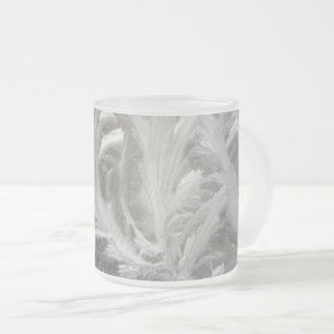 Winterfrostgraue weiße Kristalle Mattglastasse
