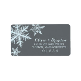 Winterfrostschneeflocken | Anschrift Adressaufkleber