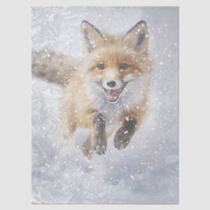 Winterfuchs Wasserfarbe Wintermagie Seidenpapier