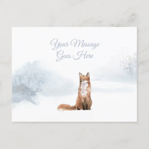 Winterfuchs Weihnachtsfeiertage Elegant Einfach Feiertagspostkarte