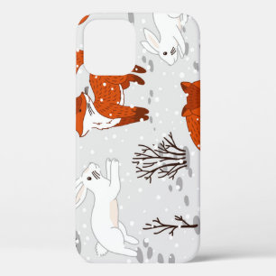 Winterfüchse Bunny Seamless Muster Case-Mate iPhone Hülle