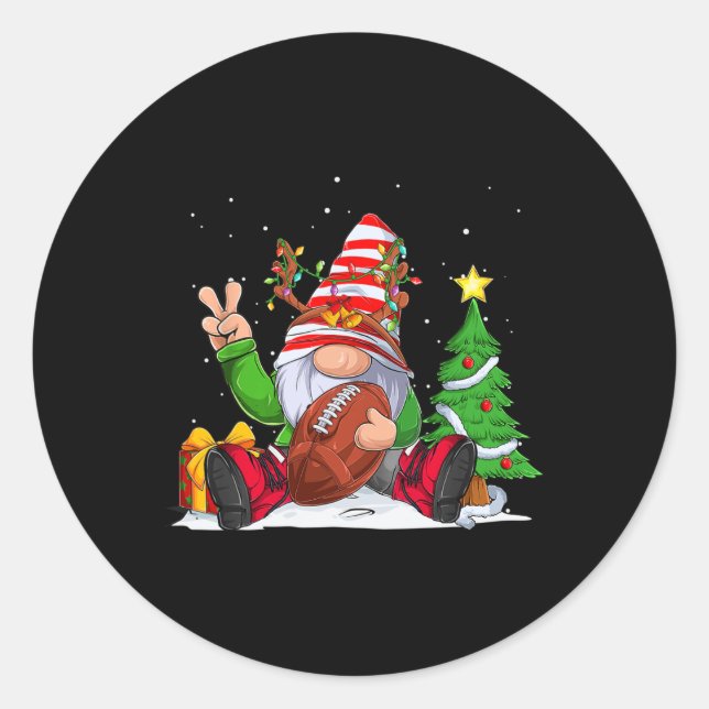 Winterfußball Weihnachten für Jungen Kinder Runder Aufkleber (Vorderseite)