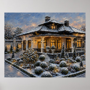 Wintergarten-Anwesen Ölmalerei Poster