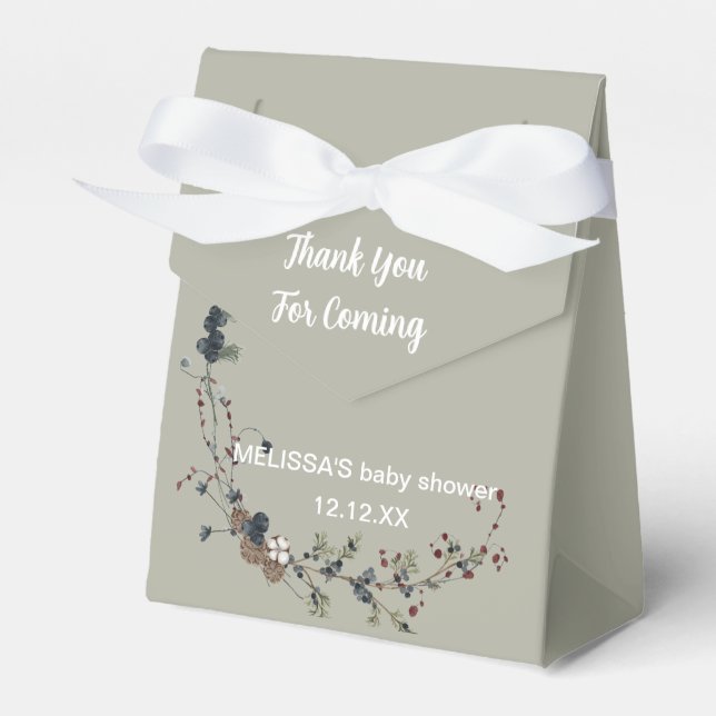 Wintergarten Blüte Babydusche Wildblume Geschenkschachtel (Vorderseite)