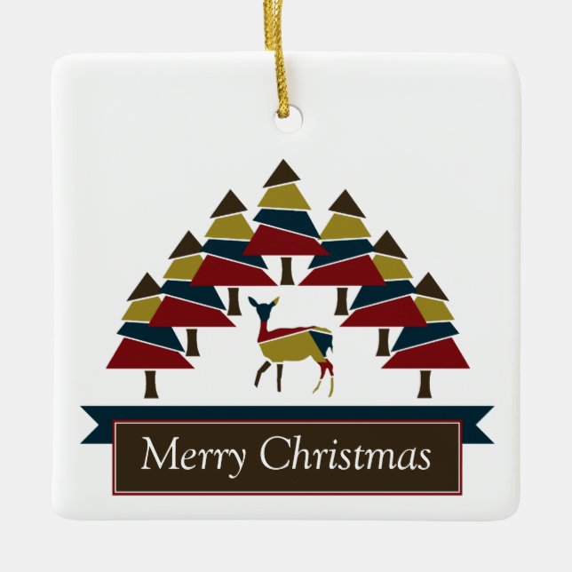 Wintergarten Hirschwald Happy Holidays Keramik Orn Keramikornament (Vorderseite)