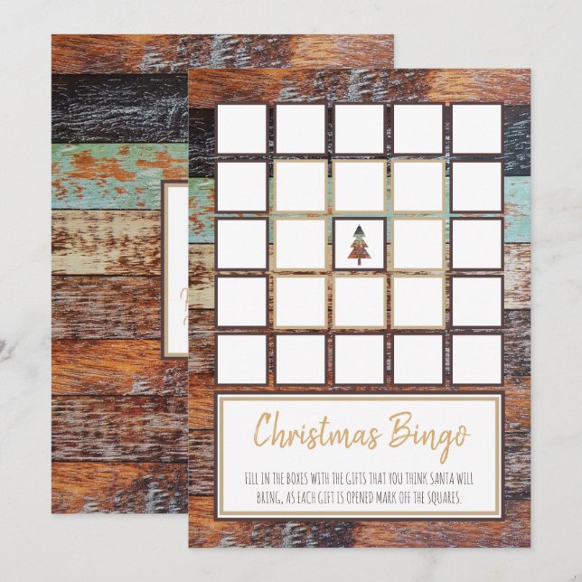 Wintergarten, Weihnachts Party Bingo Karten (Vorne/Hinten)