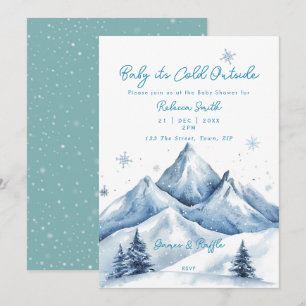 Wintergebirge - Baby-Dusche Einladung