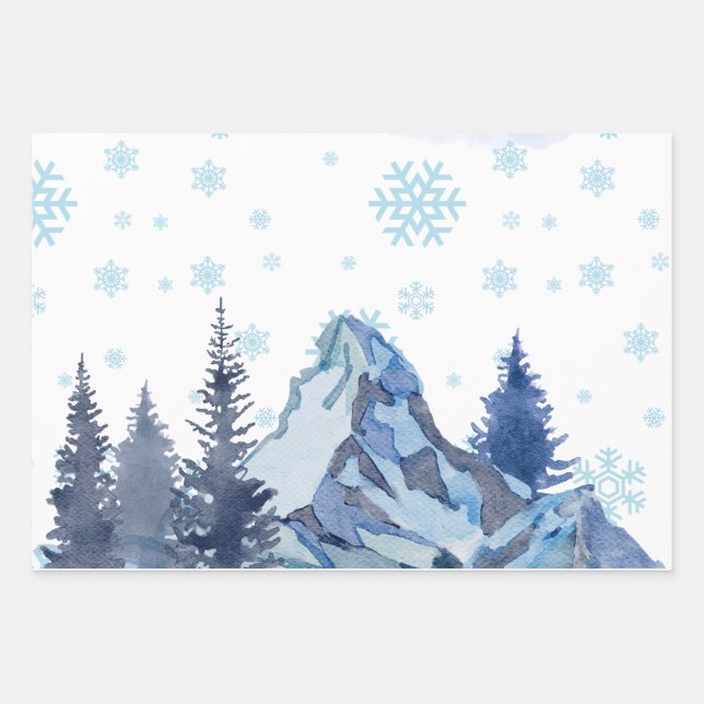 Wintergebirge Geschenkpapier Set (Vorderseite)