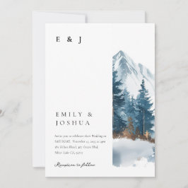 Wintergebirge Pinienbäume in einer Hochzeit Einladung